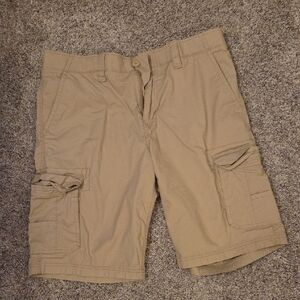 urban pipeline Tan Cargo Shorts with Utility Pockets
